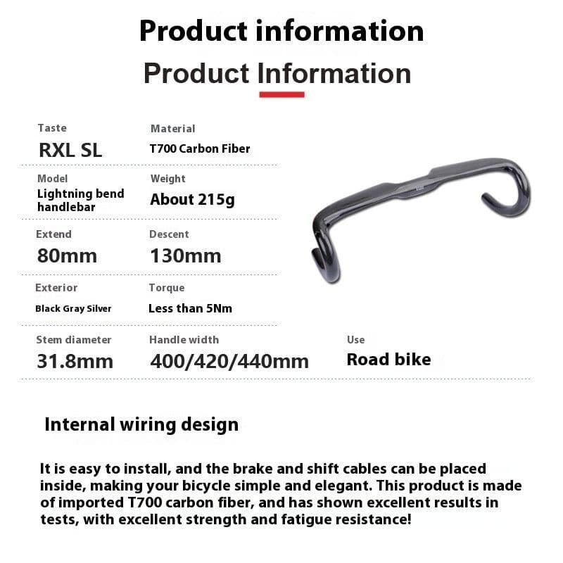 image-Non-standard Road Bicycle Carbon Fiber Drop Bar Ultra-light Handle Accessories
