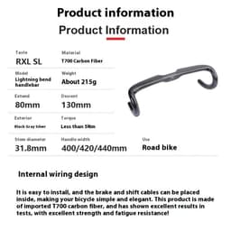 image-Non-standard Road Bicycle Carbon Fiber Drop Bar Ultra-light Handle Accessories