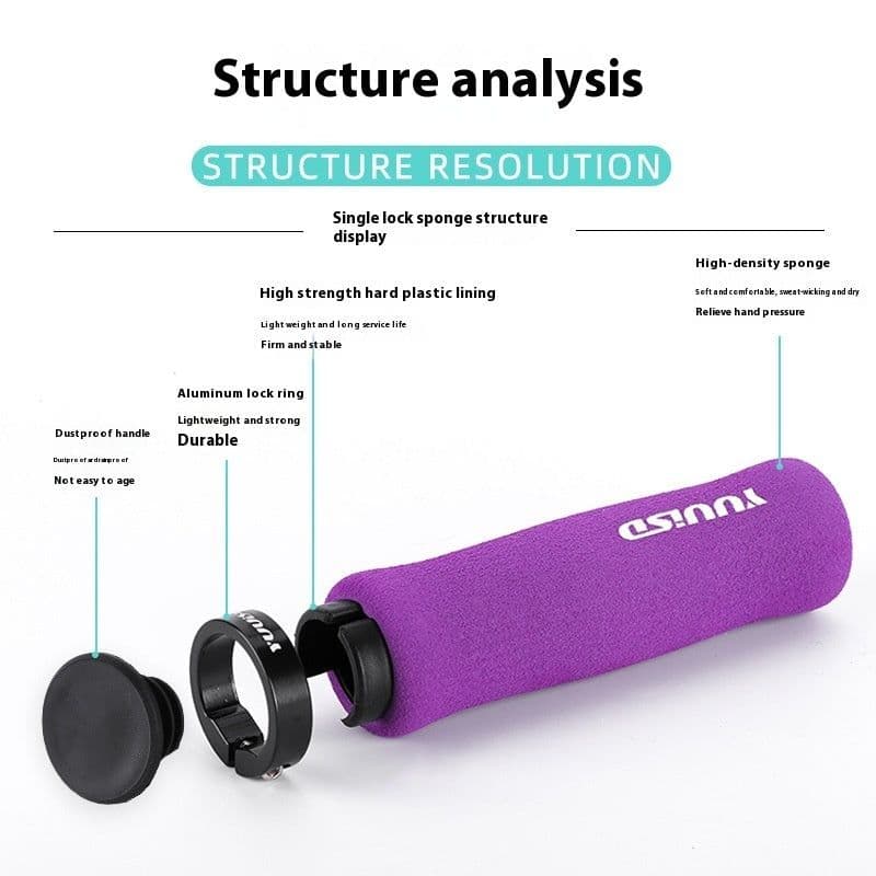 image-Sponge Handle Cover Mountain Bike Ultra-light 41g Shock Absorber Lock Handle Cover
