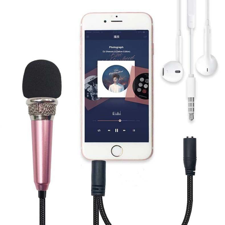 image-Mini Karaoke Condenser Wired 3.5mm Microphone Mic Mobile Phone For Android