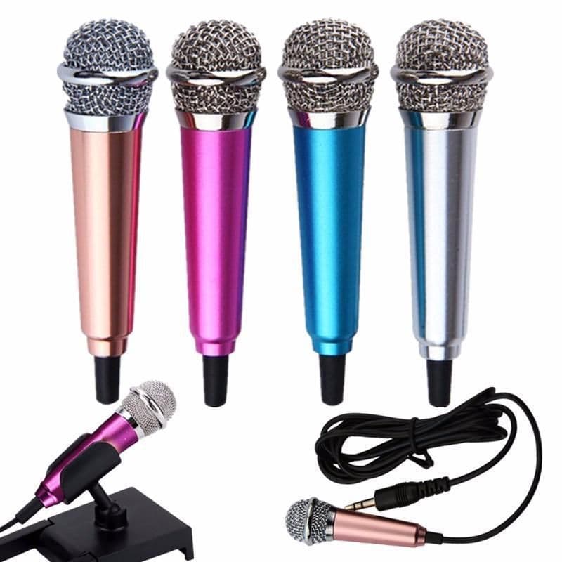 image-Mini Karaoke Condenser Wired 3.5mm Microphone Mic Mobile Phone For Android
