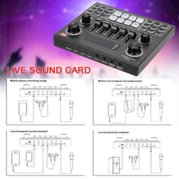 image-English Version V9 Mobile Phone Live Sound Card Set K Song With Bluetooth Soundcard