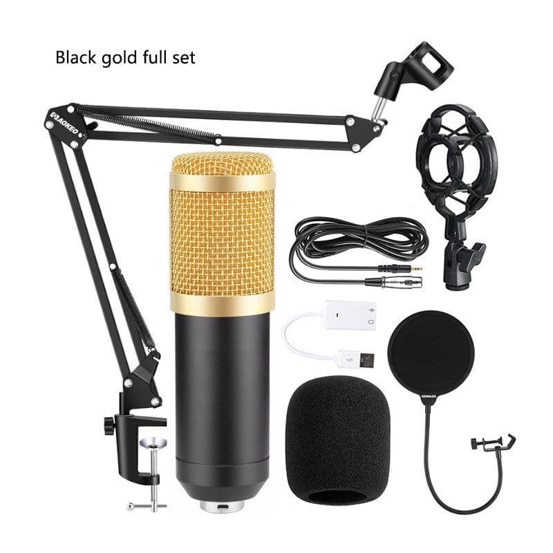 image-Bm800 Condenser Microphone Microphone V8 Sound Card Cross-Border Anchor Computer Recording Bracket Large Diaphragm Live Broadcast Set