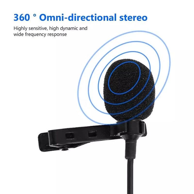 image-Compatible with Apple , Metal Lavalier One-point Two-amplifier Microphone Mini Live Recording Collar Clip Earphone Microphone