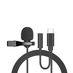 image-Compatible with Apple , Metal Lavalier One-point Two-amplifier Microphone Mini Live Recording Collar Clip Earphone Microphone