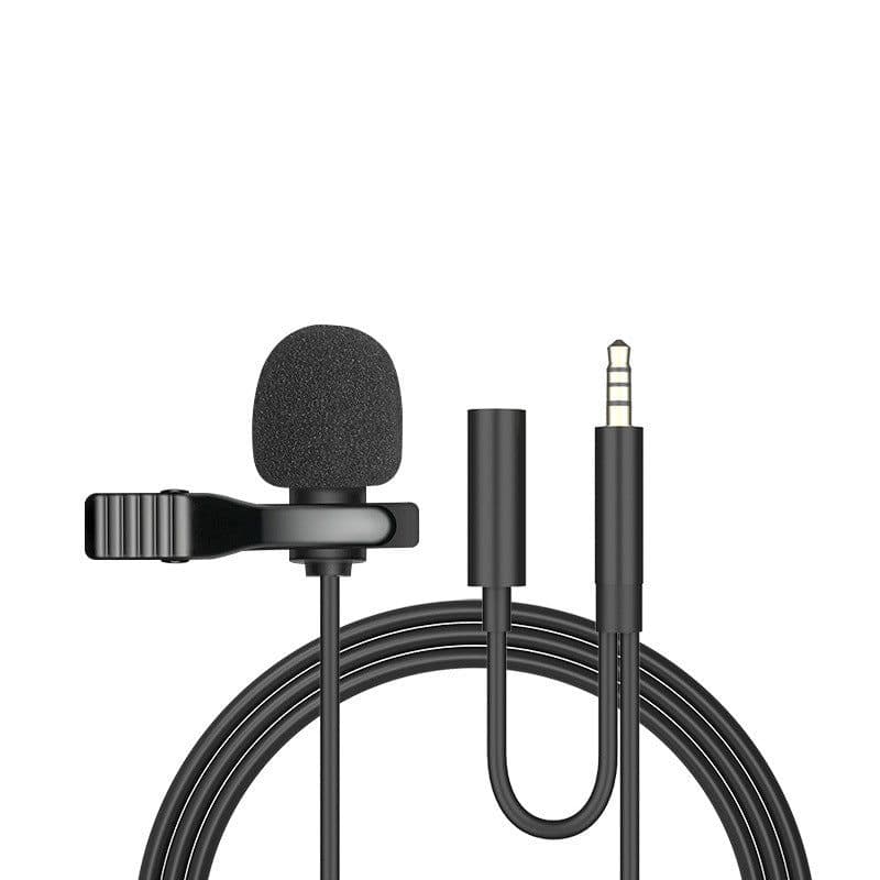 image-Compatible with Apple , Metal Lavalier One-point Two-amplifier Microphone Mini Live Recording Collar Clip Earphone Microphone