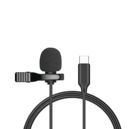 image-Compatible with Apple , Metal Lavalier One-point Two-amplifier Microphone Mini Live Recording Collar Clip Earphone Microphone