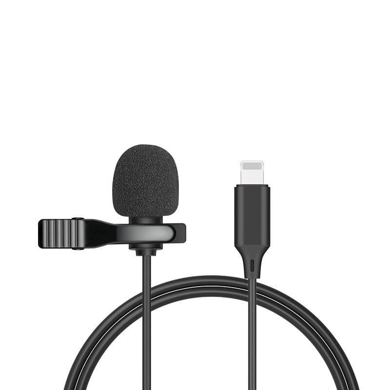 image-Compatible with Apple , Metal Lavalier One-point Two-amplifier Microphone Mini Live Recording Collar Clip Earphone Microphone