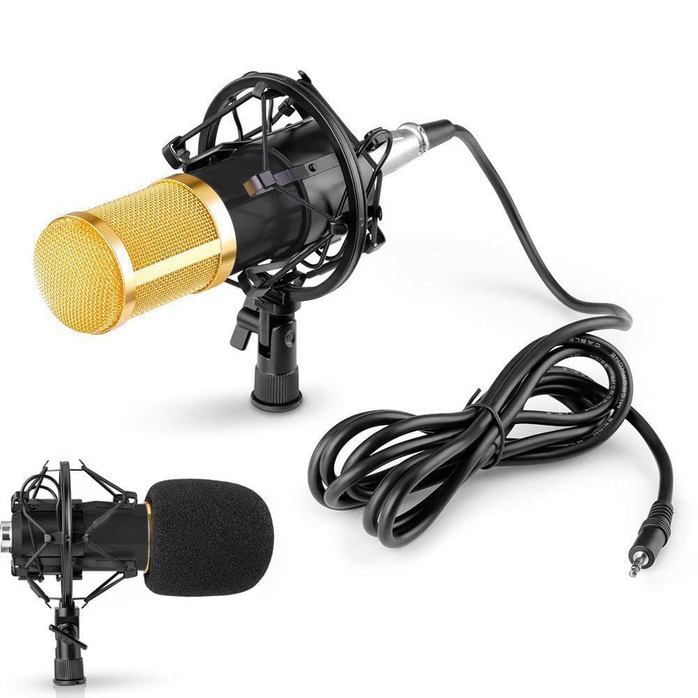 image-BM800 Condenser Anchor Microphone Recording Live Microphone Set