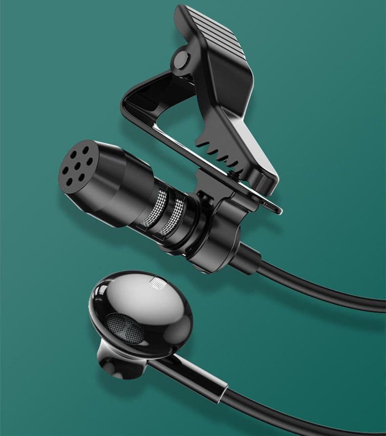 image-Lavalier Microphone Monitor Line Video Live Mini Interview Recording Equipment