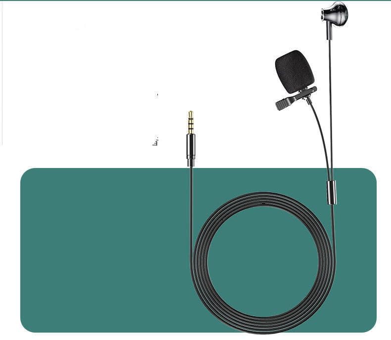 image-Lavalier Microphone Monitor Line Video Live Mini Interview Recording Equipment