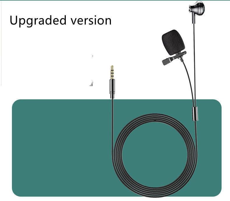 image-Lavalier Microphone Monitor Line Video Live Mini Interview Recording Equipment