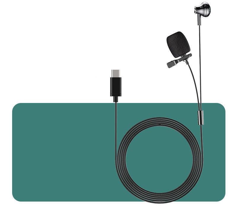 image-Lavalier Microphone Monitor Line Video Live Mini Interview Recording Equipment
