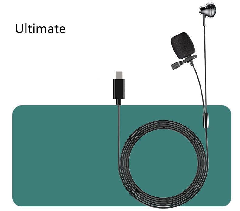 image-Lavalier Microphone Monitor Line Video Live Mini Interview Recording Equipment