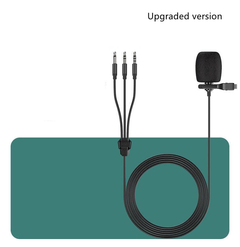 image-Lavalier Microphone Monitor Line Video Live Mini Interview Recording Equipment