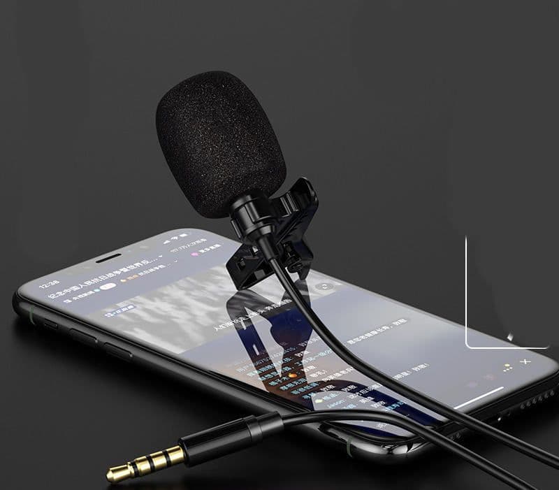 image-Lavalier Microphone Monitor Line Video Live Mini Interview Recording Equipment