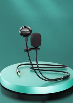 image-Lavalier Microphone Monitor Line Video Live Mini Interview Recording Equipment