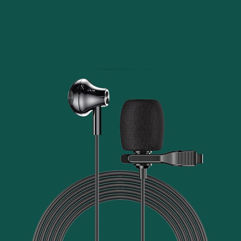 image-Lavalier Microphone Monitor Line Video Live Mini Interview Recording Equipment