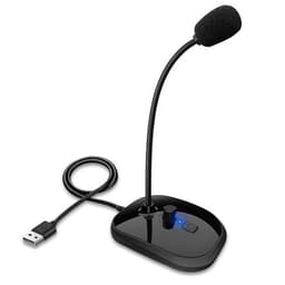 image-Gooseneck Computer Microphone USB Sound Card Monitor