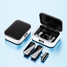 image-Double Microphone Wireless Collar Clip Microphone Outdoor Short Video Recording Live Broadcast Small Microphone