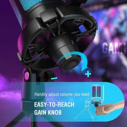 image-USB Condenser Gaming Microphone, For PC PS4 PS5