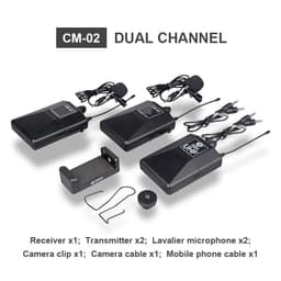 image-Wireless Microphone With Monitor Lavalier Camera Radio Microphone SLR Interview Recording