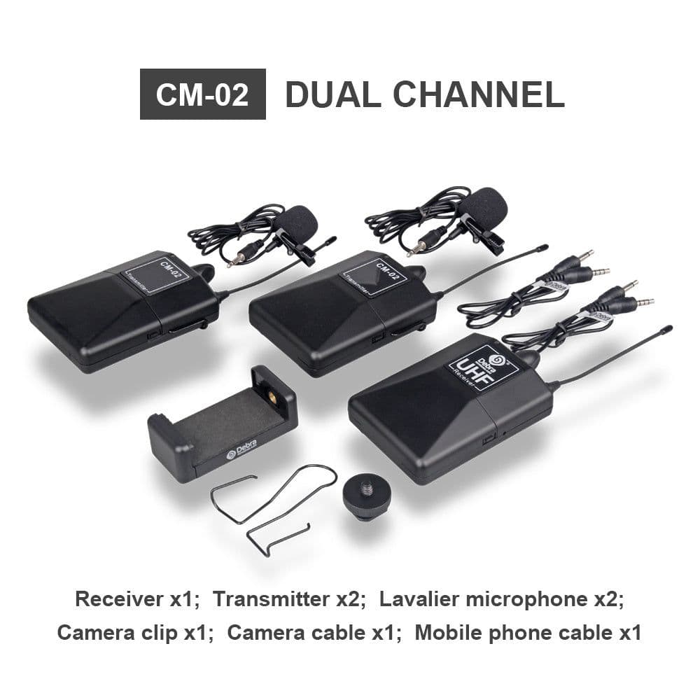 image-Wireless Microphone With Monitor Lavalier Camera Radio Microphone SLR Interview Recording