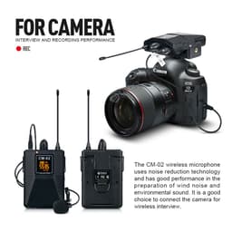 image-Wireless Microphone With Monitor Lavalier Camera Radio Microphone SLR Interview Recording