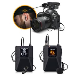 image-Wireless Microphone With Monitor Lavalier Camera Radio Microphone SLR Interview Recording