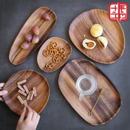 image-Acacia Japanese Snack Plate Non-standard Snack Plate