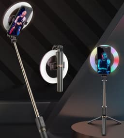image-Xyxd Mobile Phone Live Broadcast Fill Light Neon Light Colorful Multicolored Lighting Selfie Stick Vibrato Bluetooth Camera Desktop