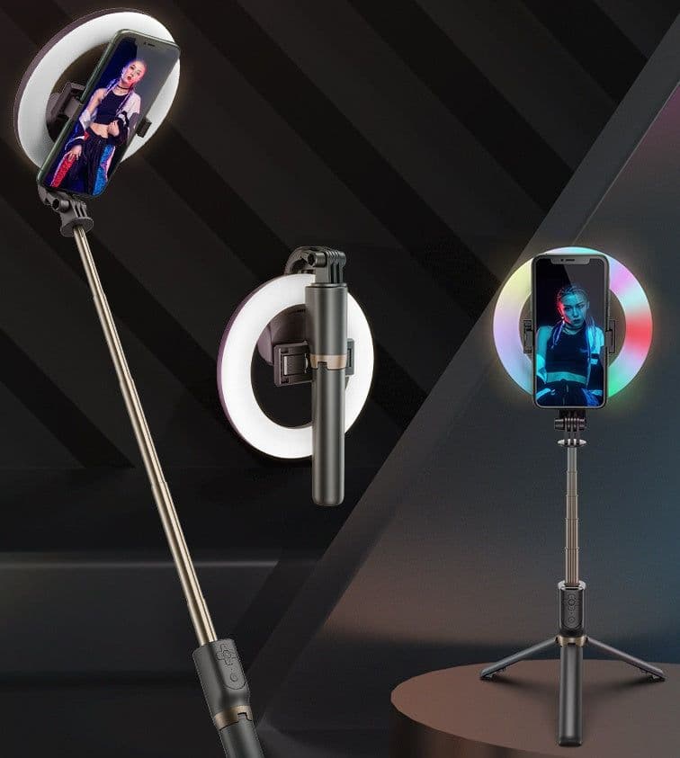 image-Xyxd Mobile Phone Live Broadcast Fill Light Neon Light Colorful Multicolored Lighting Selfie Stick Vibrato Bluetooth Camera Desktop