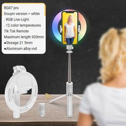 image-Xyxd Mobile Phone Live Broadcast Fill Light Neon Light Colorful Multicolored Lighting Selfie Stick Vibrato Bluetooth Camera Desktop