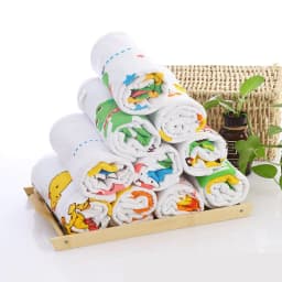 image-Double-layer Gauze Cartoon Print Baby Bath Towel