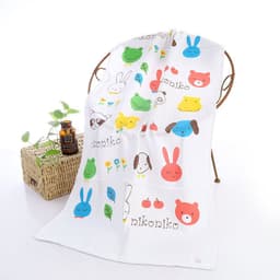 image-Double-layer Gauze Cartoon Print Baby Bath Towel