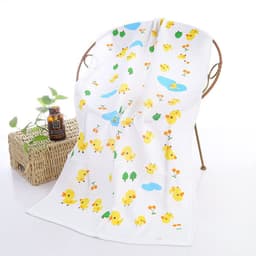 image-Double-layer Gauze Cartoon Print Baby Bath Towel