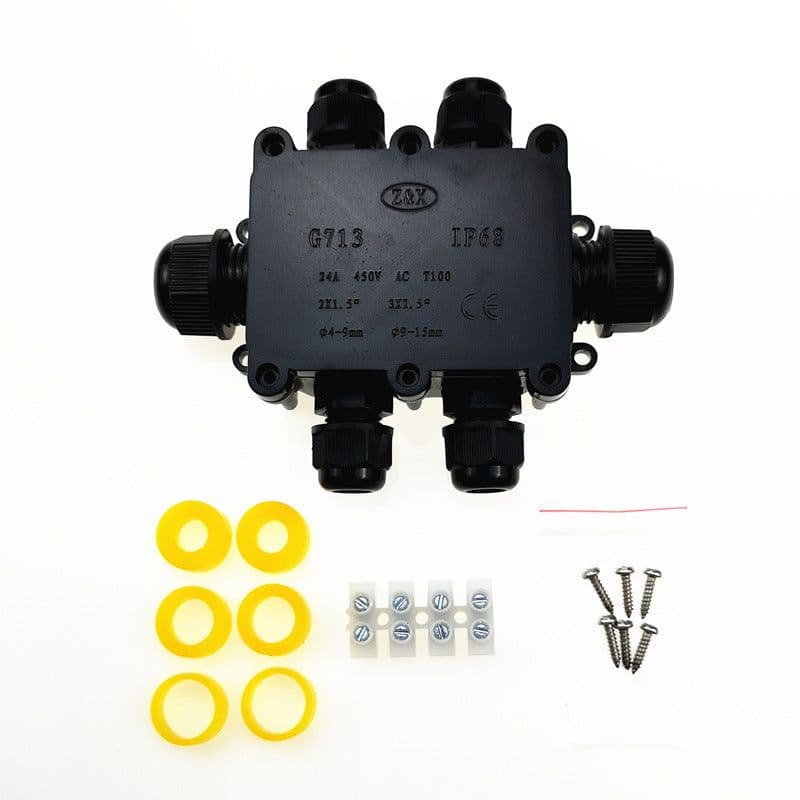 image-IP68 Waterproof Six-way Outdoor Cable One In Five Out Fountain Light Junction Box