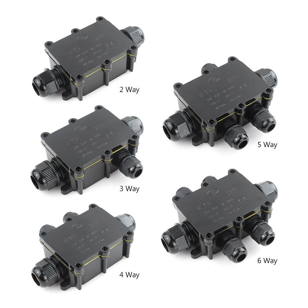 image-IP68 Waterproof Six-way Outdoor Cable One In Five Out Fountain Light Junction Box