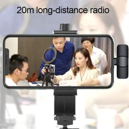 image-Wireless Lavalier Microphone Portable Audio Video Recording Mini Mic For I Phone Android Long Battery Life Live Broadcast Gaming