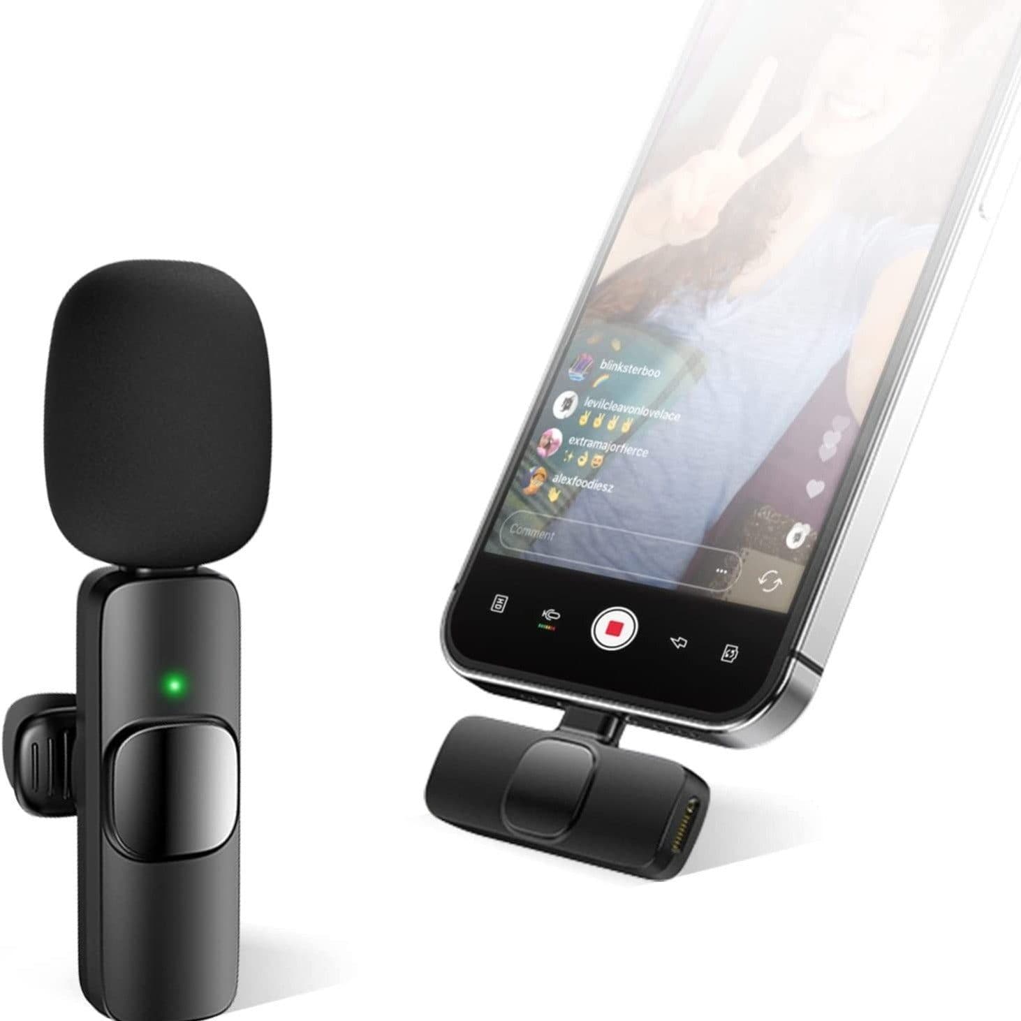 image-Wireless Lavalier Lapel Microphone For IPhone IPad Professional Wireless Clip Mic - Cordless Omnidirectional Condenser Recording Mic For Interview Video Podcast Vlog YouTube