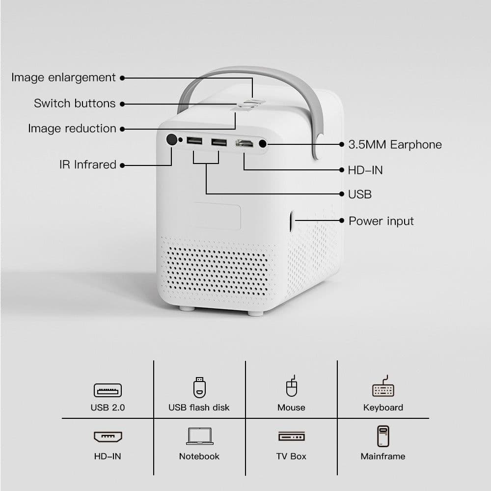 image-P10 2023 New Super Clear Cross-border Household Mini Portable LCD Projector Android Projector Outdoor