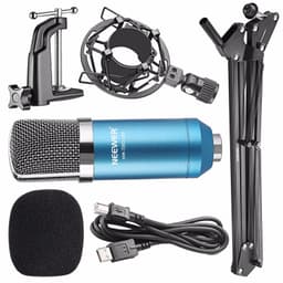 image-Neewer NW-7000 USB Professional Studio Condenser Microphone and NW-35 Adjustable Suspension Scissor Arm Stand with Shock Mount and Table Mounting Clamp Kit Perfect for Broadcasting and Sound Recording