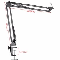 image-Neewer NW-7000 USB Professional Studio Condenser Microphone and NW-35 Adjustable Suspension Scissor Arm Stand with Shock Mount and Table Mounting Clamp Kit Perfect for Broadcasting and Sound Recording