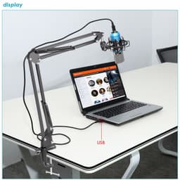 image-Neewer NW-7000 USB Professional Studio Condenser Microphone and NW-35 Adjustable Suspension Scissor Arm Stand with Shock Mount and Table Mounting Clamp Kit Perfect for Broadcasting and Sound Recording