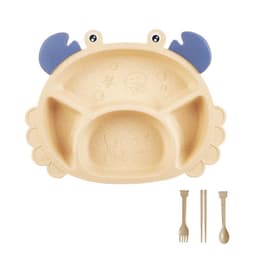 image-Children's Crab Cutlery 6-piece Set Baby Creative Shaped Home Dining Plate