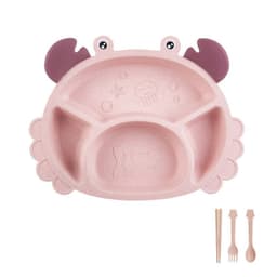 image-Children's Crab Cutlery 6-piece Set Baby Creative Shaped Home Dining Plate