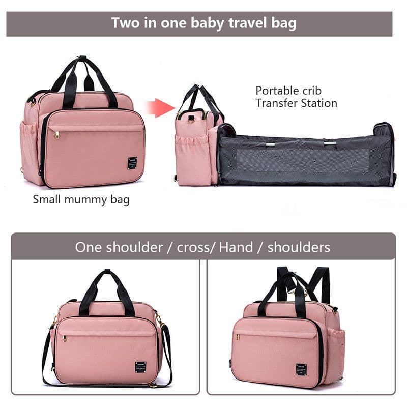 image-Portable Folding Crib Mummy Bag Portable Messenger Multifunctional