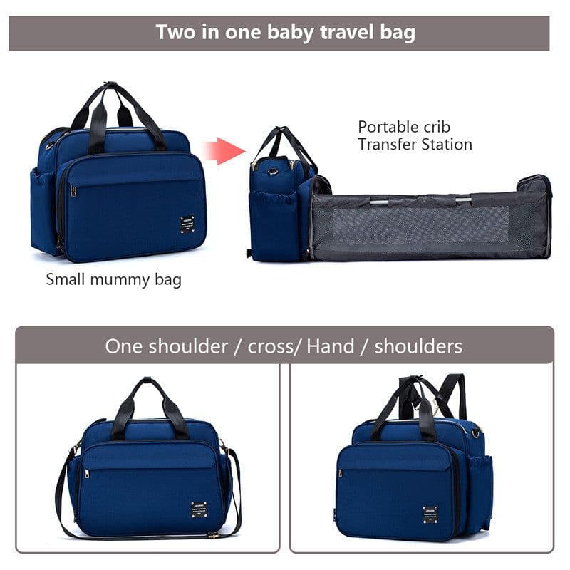 image-Portable Folding Crib Mummy Bag Portable Messenger Multifunctional