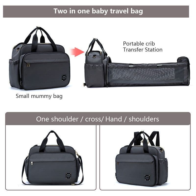 image-Portable Folding Crib Mummy Bag Portable Messenger Multifunctional