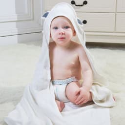 image-Baby Cotton Bamboo Fiber Quilt, Children's Bath Towel With Hood